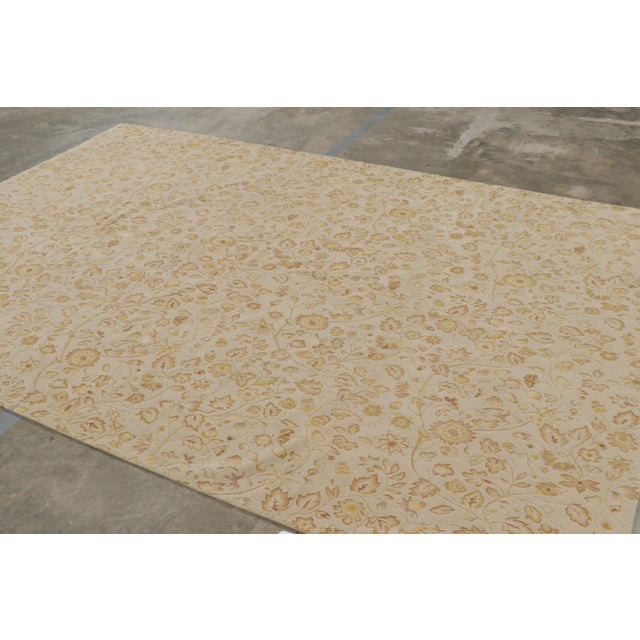 Traditional Rug & Kilim’s Tudor Style Rug in White With Beige-Brown Floral Patterns For Sale - Image 3 of 9