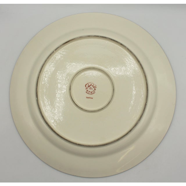 Circa 1910 "Tartan" Charger by Erphila, Czecho-Slovakia For Sale - Image 4 of 5