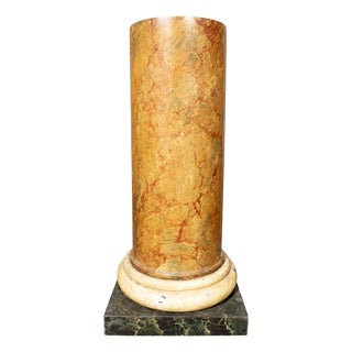 Louis XVI Faux Marble Tole Pedestal For Sale