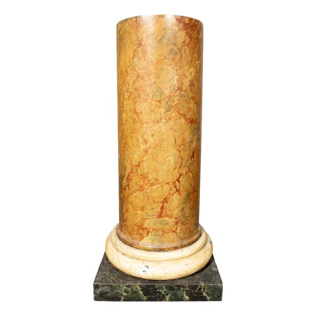 Louis XVI Faux Marble Tole Pedestal For Sale