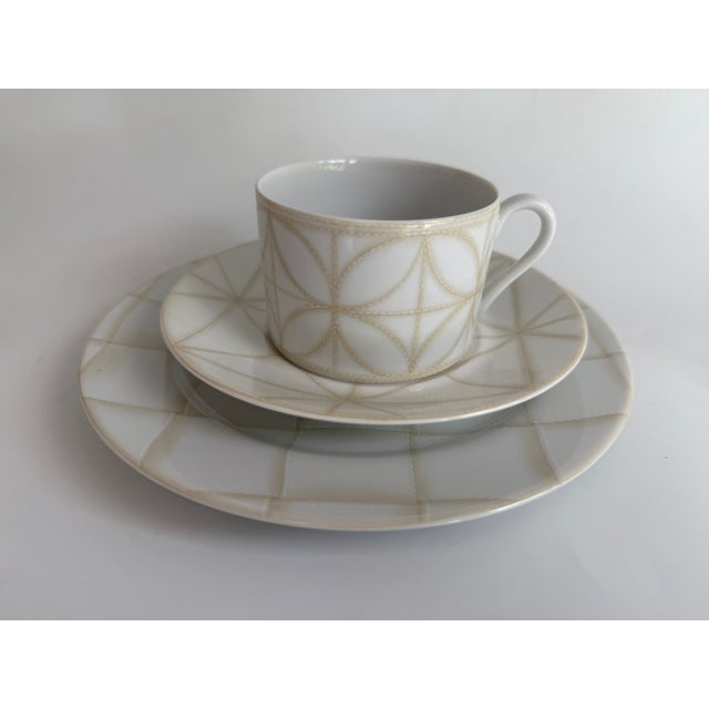 Ceramic Lino Avorio Cup with Saucer and Plate by Emilio Bergamin for Taitü, 1997, Set of 3 For Sale - Image 7 of 7
