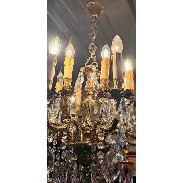 Antique French Louis XV Crystal Chandelier, 1890s For Sale - Image 15 of 16