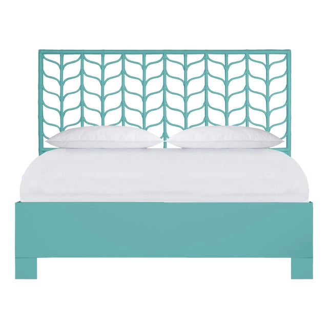 Ivy Standard Bed King, Turquoise For Sale