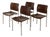 Vintage Plywood and Chrome Stacking Chairs from Kusch + Co., Germany, 1970s, Set of 4 For Sale