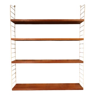 String Shelf in Teak with Four Shelves by Kajsa & Nils Nisse Strinning for String, 1950s For Sale