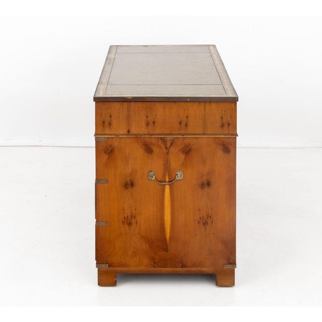 Brown Campaign Style Maple Writing Desk For Sale - Image 8 of 9