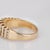 1980s Vintage Diamond Ring Sz 4.75 Ribbed Wide Band 14k Yellow Gold Fine Jewelry For Sale - Image 5 of 6
