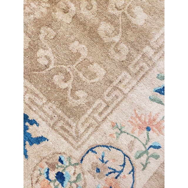 9′ × 11′8″ Antique Chinese Traditional Handmade Rug - Size Cat. 9x12 For Sale In Los Angeles - Image 6 of 8