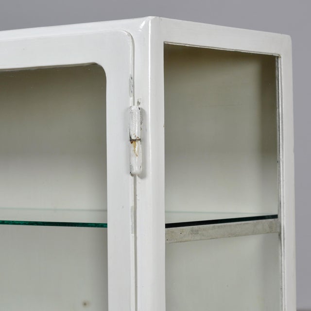 Metal Vintage Glass and Metal Display Cabinet, 1930 For Sale - Image 7 of 13