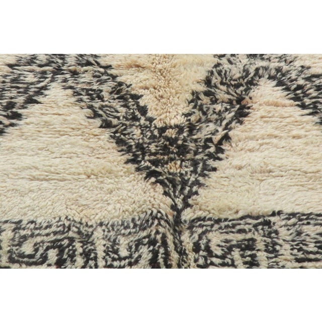 Textile Mid 20th Century Vintage Moroccan Beni Ourain Rug - 06'05 X 11'06 For Sale - Image 7 of 13