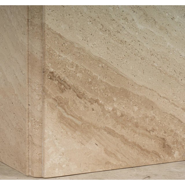 Matched Italian Travertine & Glass Dining Suite | Pedestal Dining Table + Coffee Table, c.1970s For Sale - Image 18 of 18