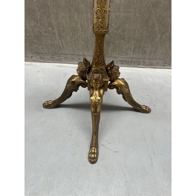 Metal Vintage Italian Onyx Marble and Brass Hall Coat Rack with Rotating Crown and Sculptural Base, 1960s For Sale - Image 7 of 13