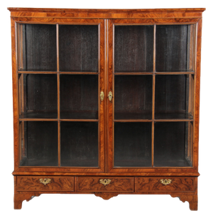 Baroque English Mahogany Showcases with Three Sides Glazed, 1800s