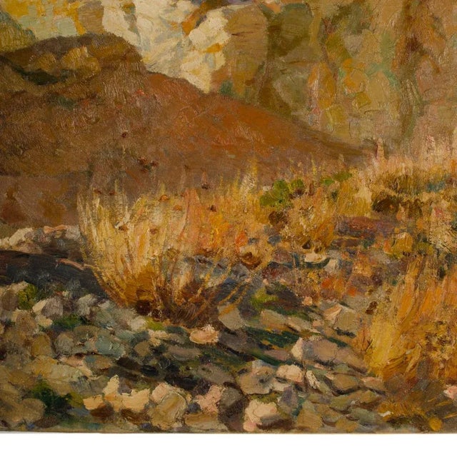 Textile Claude Firmin (French, 1864 - 1944)"Abandoned Hill" Oil on Canvas of Villeneuve-Les-Avignon. For Sale - Image 7 of 13