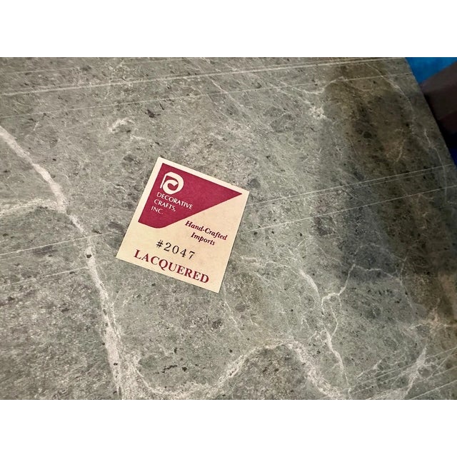 Hollywood Regency Marble & Brass Seashell Magazine Holder For Sale - Image 4 of 5