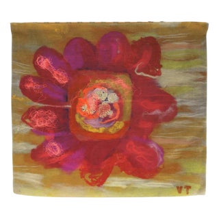 Large Wool Tapestry from Art Protis , Czechoslovakia, 1974 For Sale