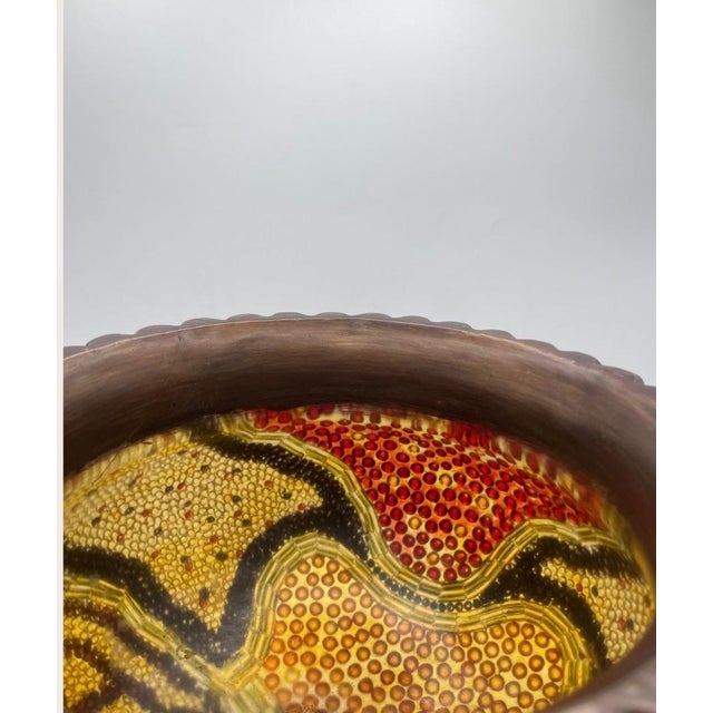 Sculpture Materials Vintage Jeweled Mosaic Pedestal Bowl and 3 Candleholders Gold Amber For Sale - Image 7 of 13