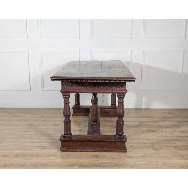 Early 17th-Century Lombard Louis XIV Walnut Table with Baluster Legs For Sale In Atlanta - Image 6 of 8