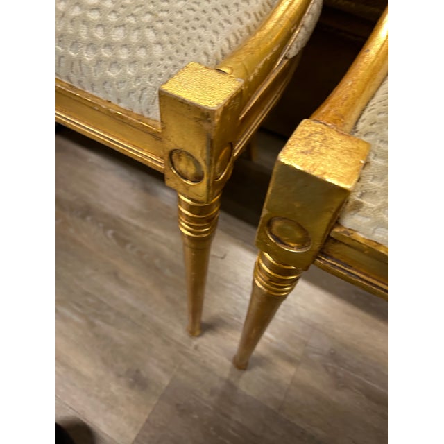 1960s Pair Gilt Wood Swan Chairs by Andres Originals For Sale In Miami - Image 6 of 8