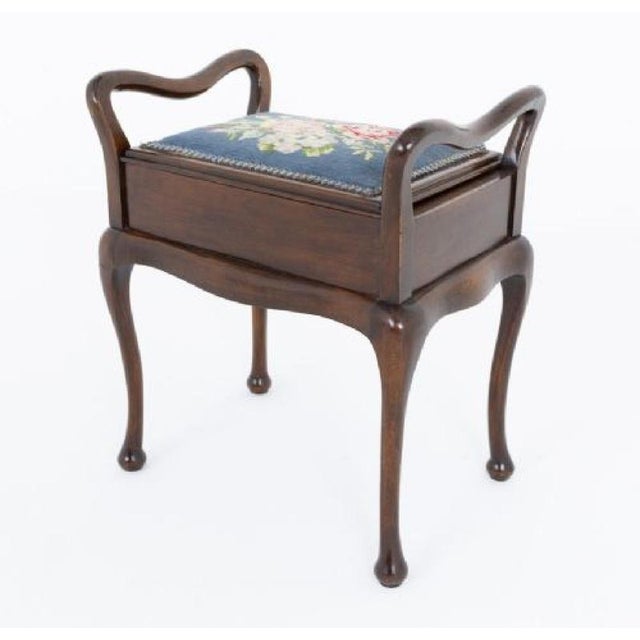Edwardian Mahogany Piano Stool with Upholstered Seat, 1900s For Sale - Image 3 of 3