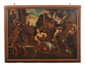 Roman School Artist, The Abduction of the Sabine Women, 1600s, Oil on Canvas