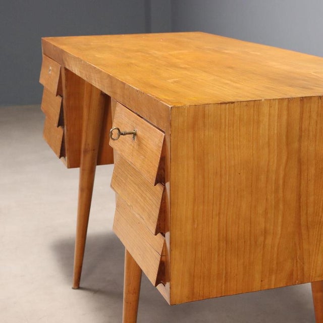 Maple Wood Desk with Drawers, 1950s For Sale - Image 3 of 9