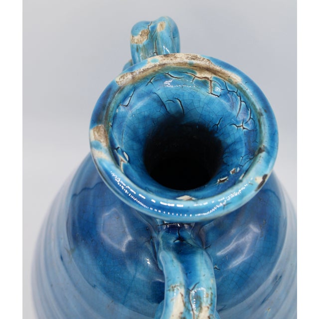 Vintage Italian Blue Terra Cotta Vase Chairish