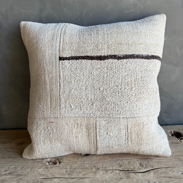 - Size: 21" x 21" - Crafted from authentic vintage Turkish hemp rugs, each pillow is a one-of-a-kind statement piece rich...