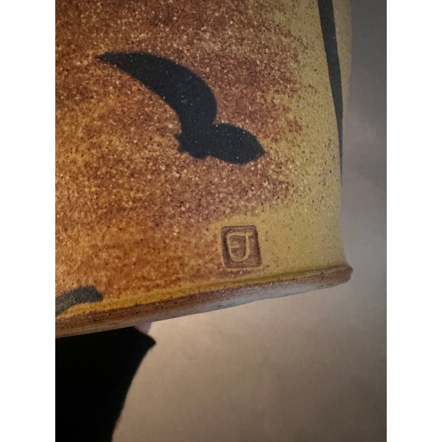 1970s Fred Johnston Decorated Stoneware Jug For Sale - Image 5 of 8