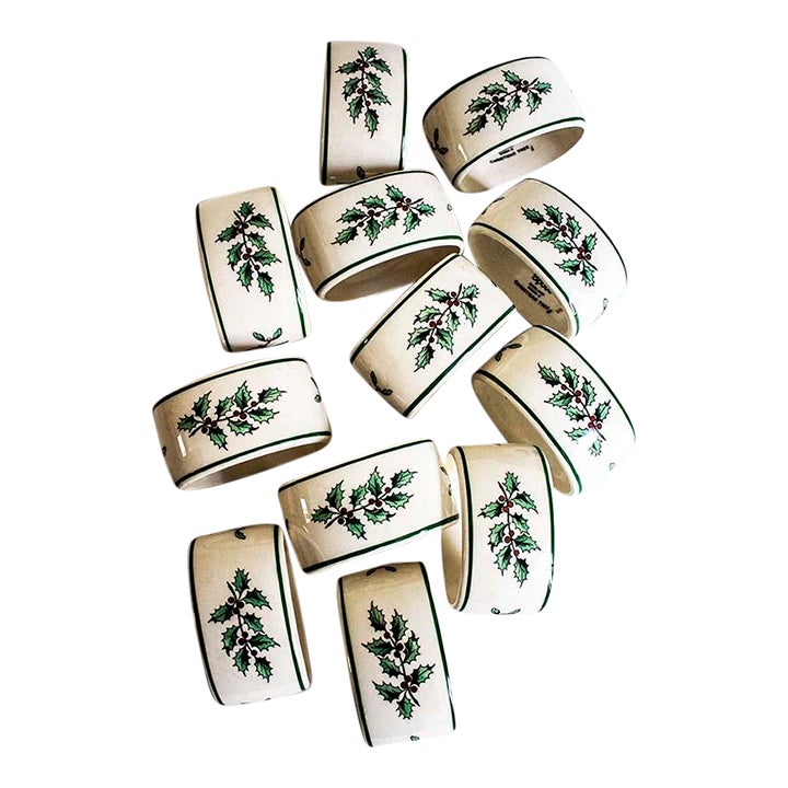 1980s Spode Christmas Tree Napkin Rings Set of 12 Chairish