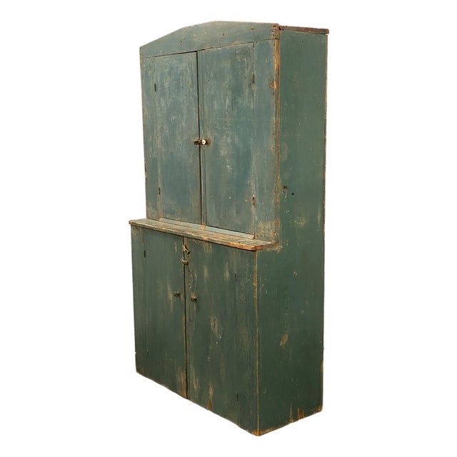 Mid 19th Century Farmhouse Step Back Cupboard For Sale