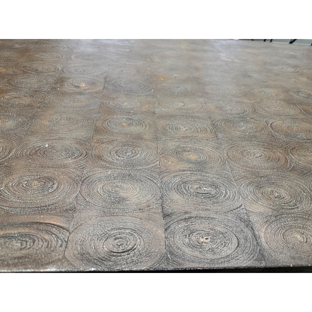 Wood Theodore Alexander Whorlds Away Cube Coffee Table – Bleached Oyster Veneer, Textured Parquetry (Model 5105-349) For Sale - Image 7 of 10