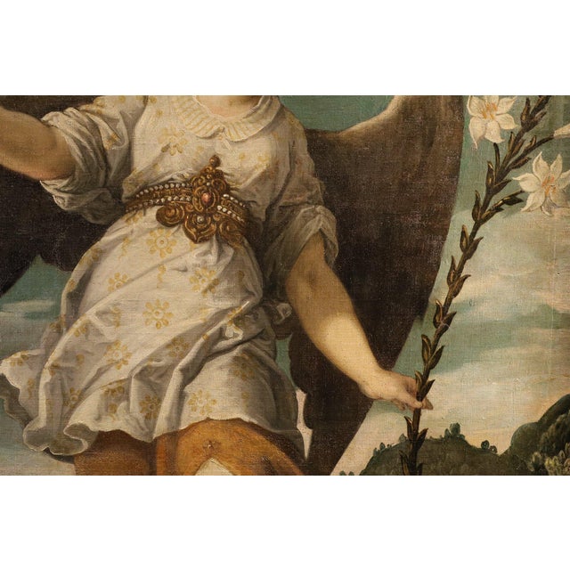 Bartolomé Román, the Announcing Angel, 1640, Oil on Canvas For Sale - Image 12 of 16