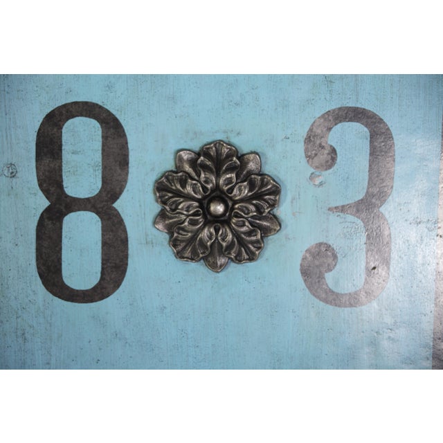Antique Oversized Blue Iron Double Doors, 1880s For Sale - Image 3 of 18