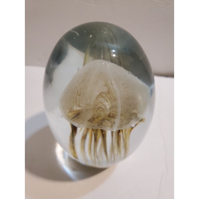 Vintage Murano Art Glass Controlled Bubble Clear Jellyfish Sculpture