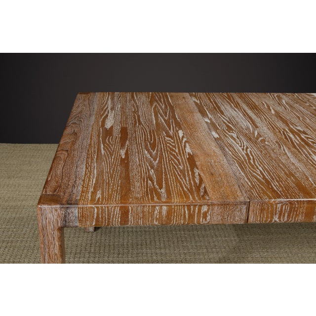 Lou Hodges California Modern Cerused Oak Extendable Dining Table, c 1979, Signed For Sale - Image 10 of 12