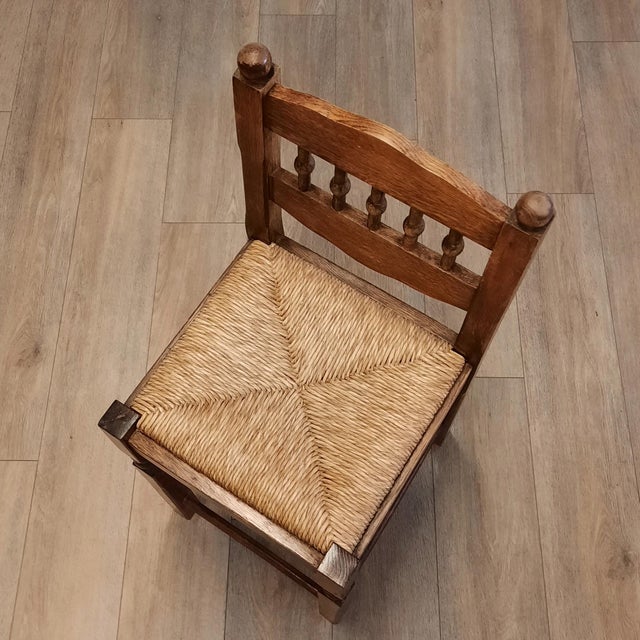 Brown Vintage Bar Stools with Rush Seats, 1960s, Set of 2 For Sale - Image 8 of 13
