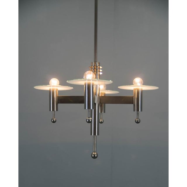 Vintage Nickel-Plated Chandelier, 1920s For Sale - Image 9 of 14