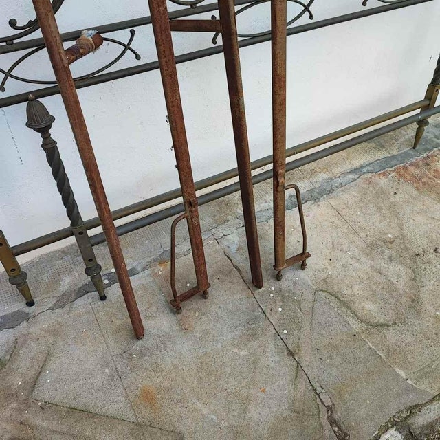 Antique Metal Bed with Twists and Decorations For Sale - Image 6 of 15