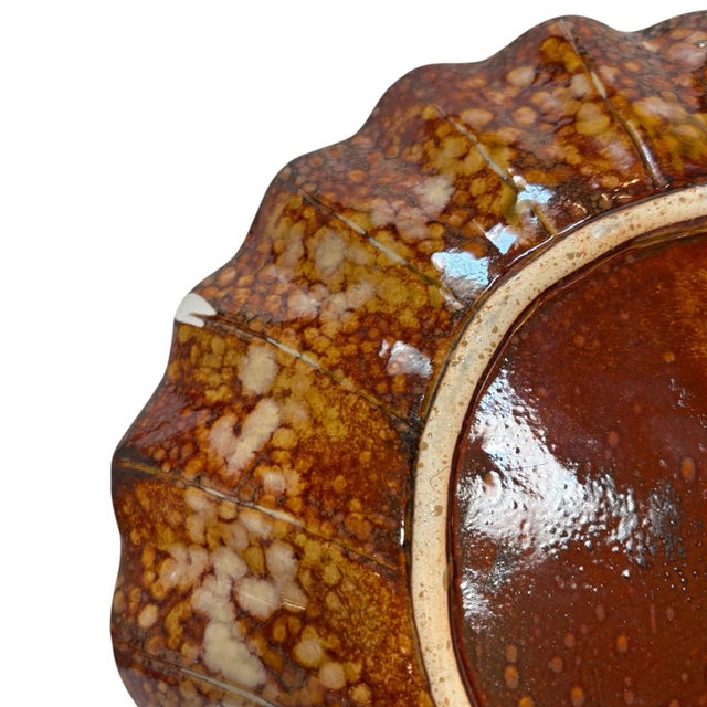 Mid 20th Century Mid Century Modern Glazed Clam Shell Serving Platter For Sale - Image 5 of 5