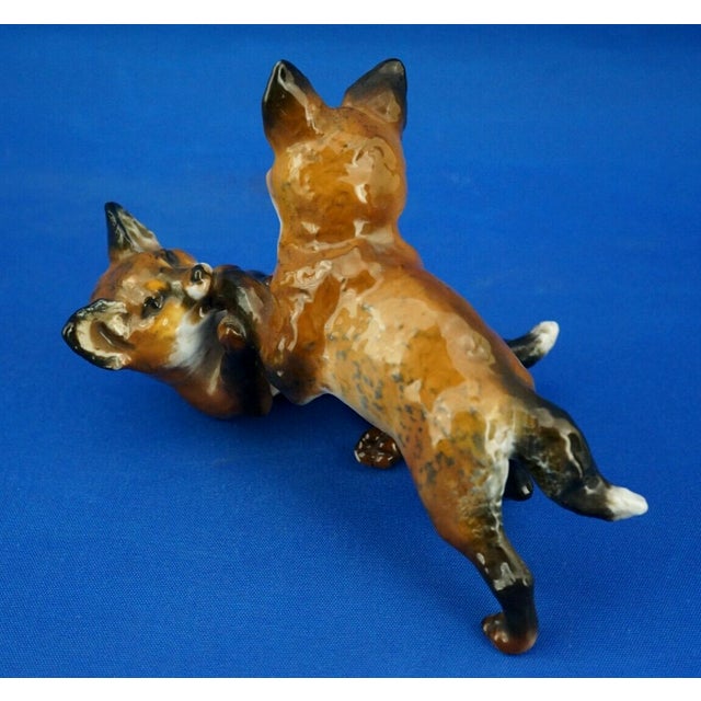 Vintage Hard Porcelain Fox Cubs Figurine by Fritz Heidenreich for Rosenthal, 1930s For Sale - Image 11 of 18