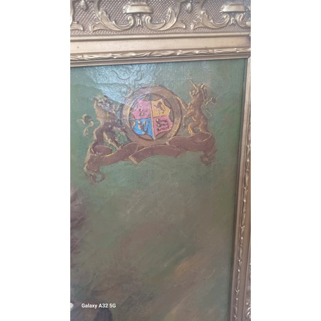 Vintage Framed Oil Painting on Canvas of Young Girl With Basket For Sale - Image 4 of 5