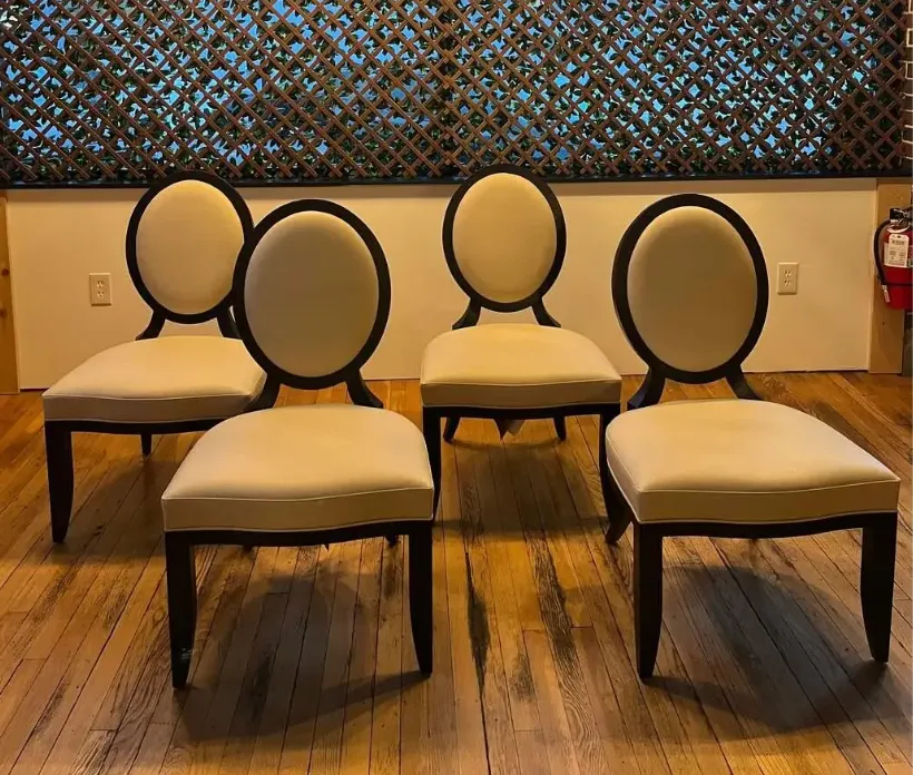 Barbara Barry for Baker Oval X-Back Dining Side Chairs