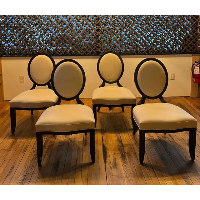 2020s Barbara Barry for Baker Oval X-Back Dining Side Chairs, Transitional- Set of 4 For Sale - Image 5 of 9