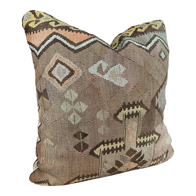 Custom-Made Pillow With Antique Kilim Textile For Sale