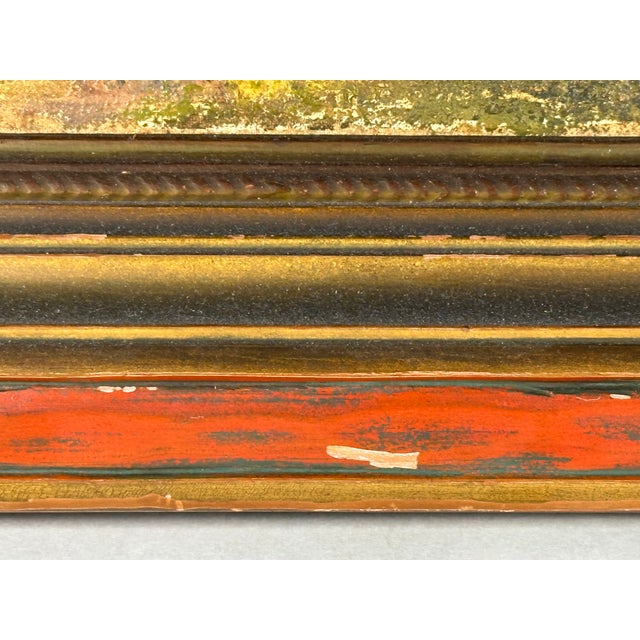 Forest Green Art Nouveau Framed Impressionist Landscape Oil Painting by California Artist Count Geza S. De Perhach For Sale - Image 8 of 17