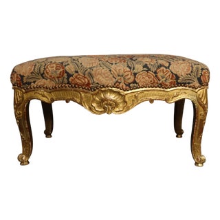Antique Giltwood Stool, 1800s For Sale