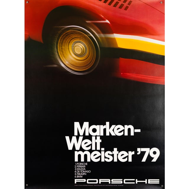 Porsche World Champions 79 Original Porsche Poster, 1979 For Sale - Image 9 of 9