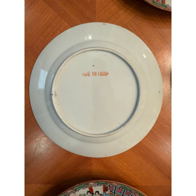 Vintage Set of 7 Famille Rose Plates For Sale - Image 11 of 11