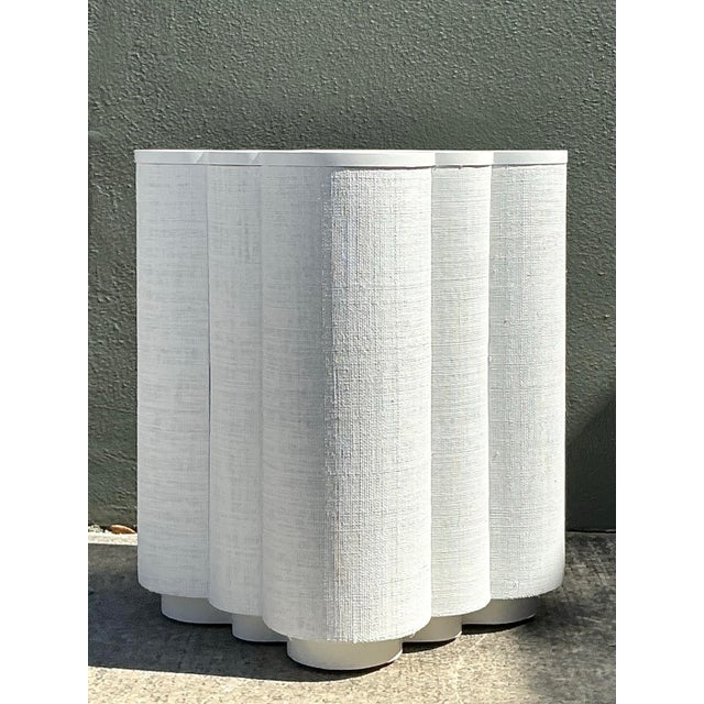 Vintage Grasscloth Side Table For Sale - Image 4 of 12